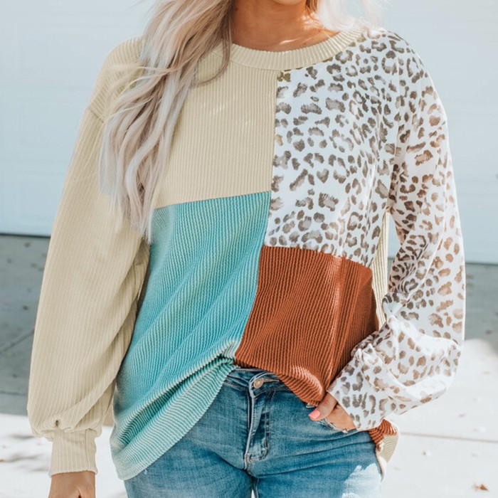 MY DREAM LIFE | Color Block & Patchwork Ribbed Top | S-2XL