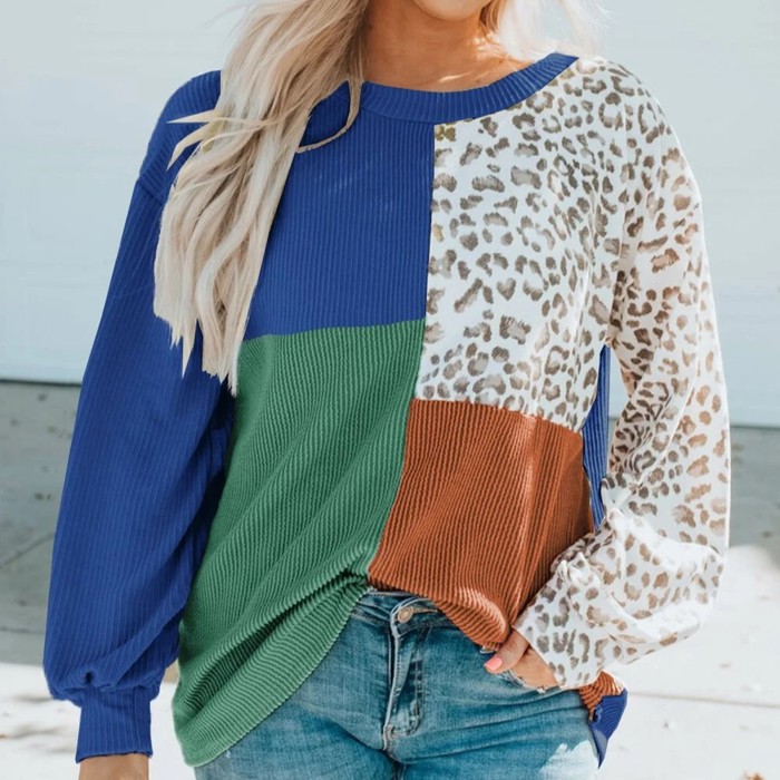 MY DREAM LIFE | Color Block & Patchwork Ribbed Top | S-2XL
