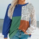 Small Blue MY DREAM LIFE | Color Block & Patchwork Ribbed Top | S-2XL