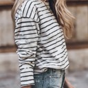  Casual Retro Striped Long Sleeve Top