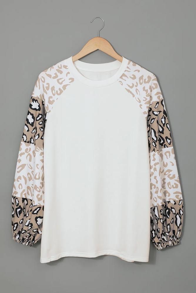 Leopard Bubble Sleeve Top