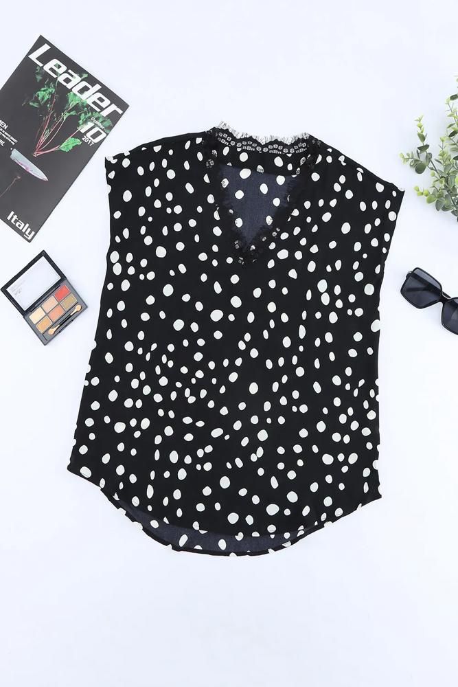 Polka Dot and Lace Top