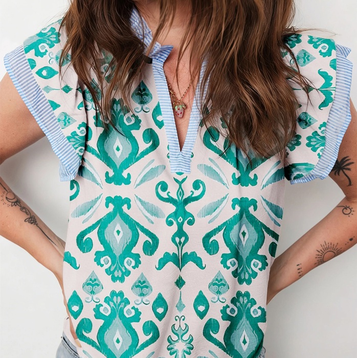 Bohemian Stripe Flutter Top | S-XL