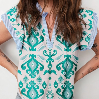 Bohemian Stripe Flutter Top | S-XL