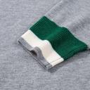  MY DREAM LIFE | Contrast Striped Trim V Neck Varsity Light Sweater | S-XL