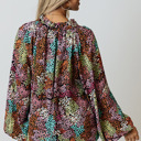  Vibrant Floral Tie V-Neck Blouse | Free Shipping