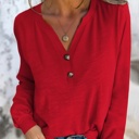  MY DREAM LIFE | Button V Neck Long Sleeve Top | S-XL