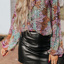  Vibrant Floral Tie V-Neck Blouse | Free Shipping
