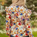  Floral Charm Ruffle Shoulder Blouse | S-XL