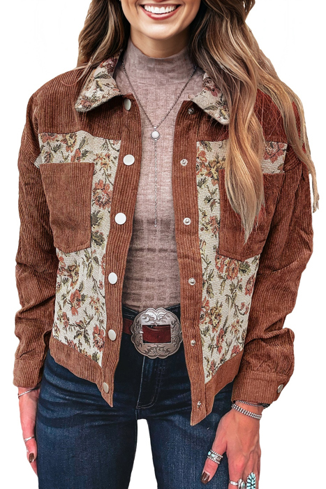 Autumn Retro Blossom Patchwork Jacket