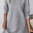  MY DREAM LIFE | Textured Long Sleeve Side Pockets Shift Dress