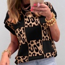  Checkerboard Short Sleeve Knit Sweater | S-XL