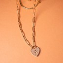  Initial Heart Lock Charm Necklace | Free Shipping