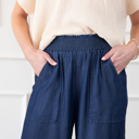  Side Pockets High Waist Wide Leg Lightweight Jeans Pants | S-XXL