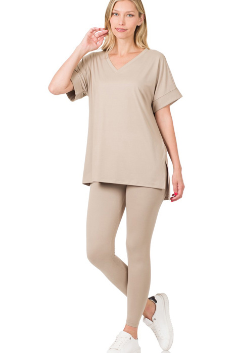 Buttery Soft Microfiber Short Sleeve Loungewear Set | S-3X