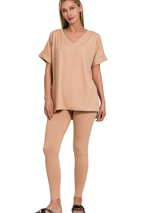 Buttery Soft Microfiber Short Sleeve Loungewear Set | S-3X