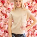  Pocket Ribbed Knit Short Sleeve Sweater | S-XL