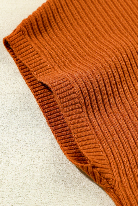 Pocket Ribbed Knit Short Sleeve Sweater | S-XL