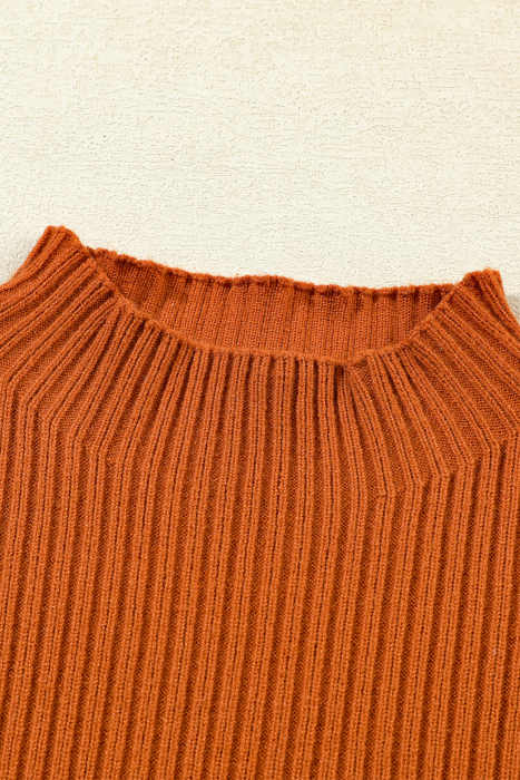 Pocket Ribbed Knit Short Sleeve Sweater | S-XL