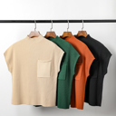  Pocket Ribbed Knit Short Sleeve Sweater | S-XL