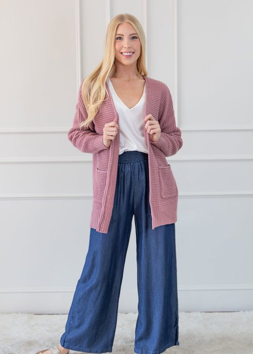 Waffle Pocket Cardigan Sweater | S-XL