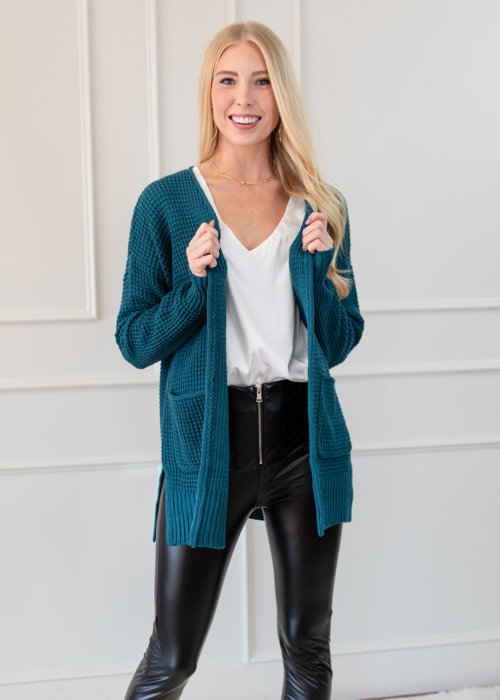 Waffle Pocket Cardigan Sweater | S-XL