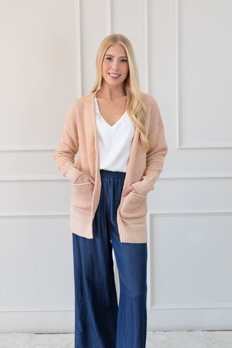Waffle Pocket Cardigan Sweater | S-XL