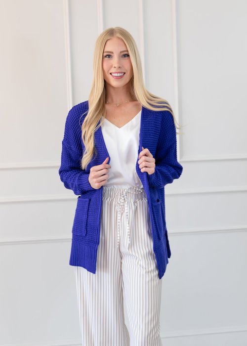 Waffle Pocket Cardigan Sweater | S-XL