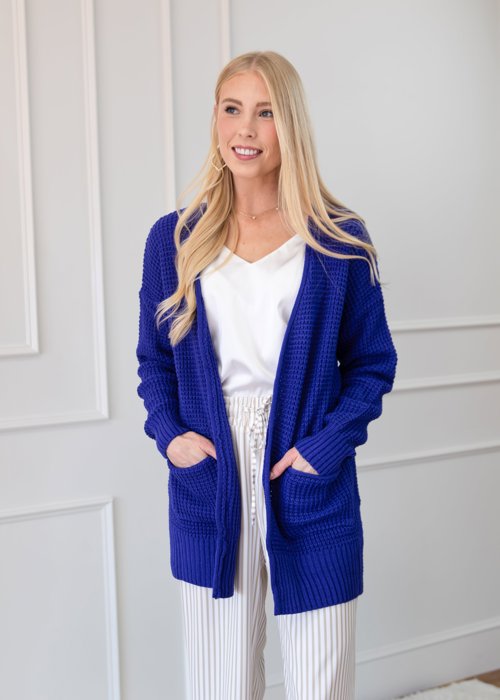 Waffle Pocket Cardigan Sweater | S-XL