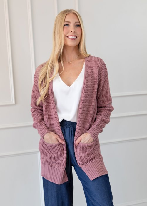 Waffle Pocket Cardigan Sweater | S-XL