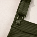  Front Pockets Corduroy Overall Dress