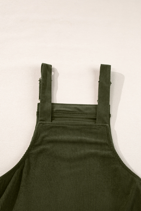 Front Pockets Corduroy Overall Dress