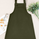  Front Pockets Corduroy Overall Dress