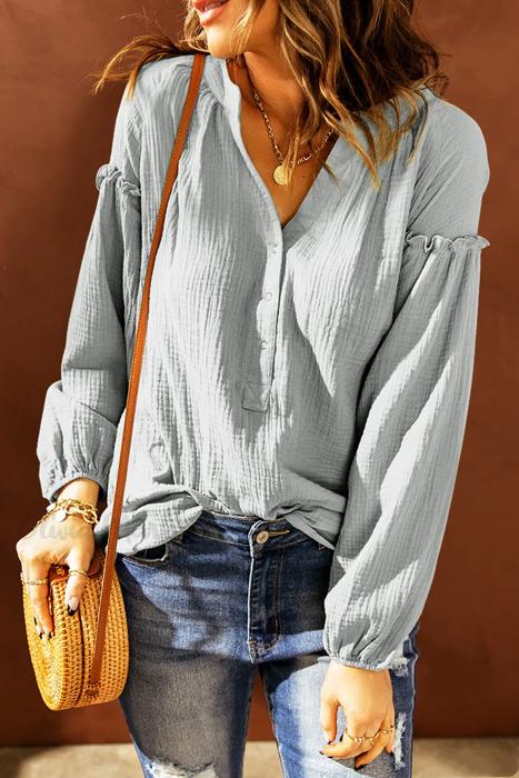 MY DREAM LIFE | Balloon Sleeve Crinkled Top