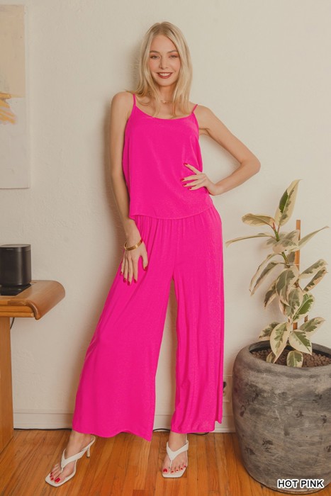 Relax and Flow Woven Cami & Pants Set with Pockets |S-L