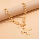  MY DREAM LIFE | Hammered Cross Front Toggle Necklace
