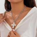  MY DREAM LIFE | Hammered Cross Front Toggle Necklace
