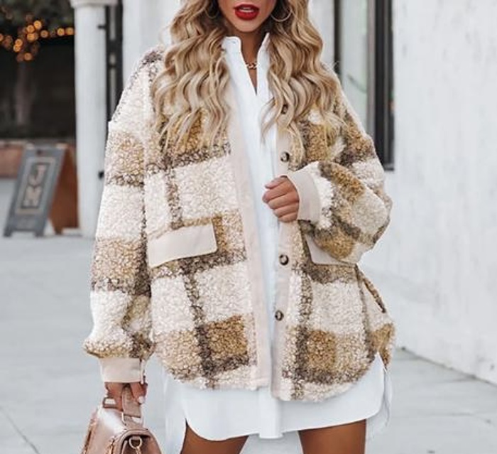 MY DREAM LIFE | Plaid Teddy Jacket | S-2XL