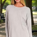  MY DREAM LIFE | Ribbed Striped Oversized Long Sleeve Top