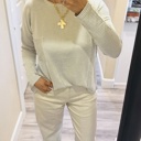  Oversized Striped Ribbed Long Sleeve Top