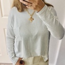  MY DREAM LIFE | Ribbed Striped Oversized Long Sleeve Top