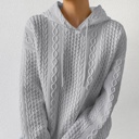  Cable Textured Drawstring Hoodie | S-XL