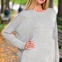  Oversized Striped Ribbed Long Sleeve Top