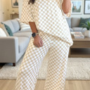  Checkered Spring 2pcs Lounge Pant Set | S-XL