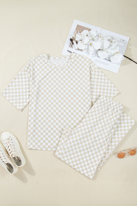 Checkered Spring 2pcs Lounge Pant Set | S-XL