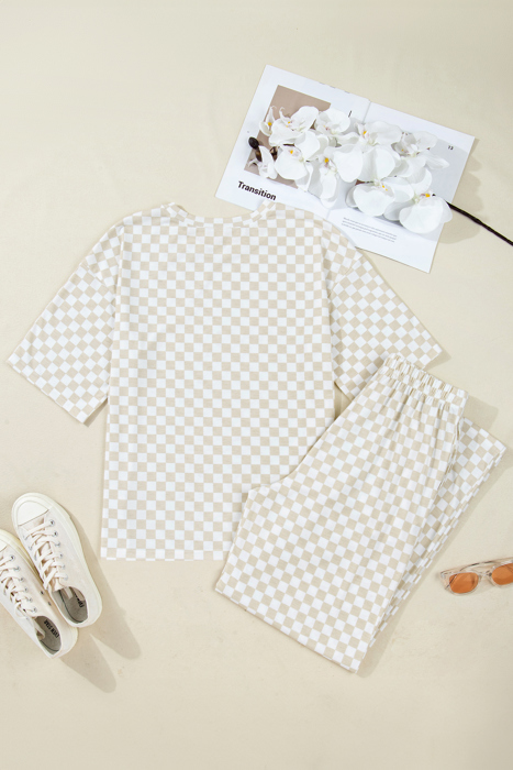 Checkered Spring 2pcs Lounge Pant Set | S-XL