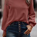  MY DREAM LIFE | Textured Lace Sleeve Pullover | S-2XL
