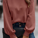  MY DREAM LIFE | Textured Lace Sleeve Pullover | S-2XL