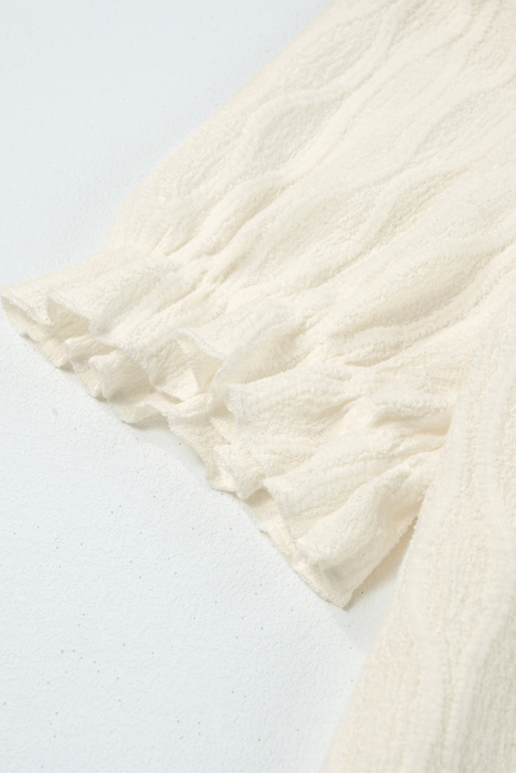 Spring Whisper Textured Puff Sleeve Blouse | S-2XL