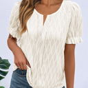  Spring Whisper Textured Puff Sleeve Blouse | S-2XL